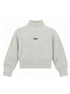 Maglione per bambina Msgm kids bianco crema con stampa logo sul davanti F6MSJGJP207 013 MSGM KIDS 