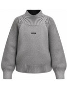 Maglione per bambina Msgm Kids grigio con logo ricamato sul davanti F6MSJGJP207 110 MSGM KIDS 