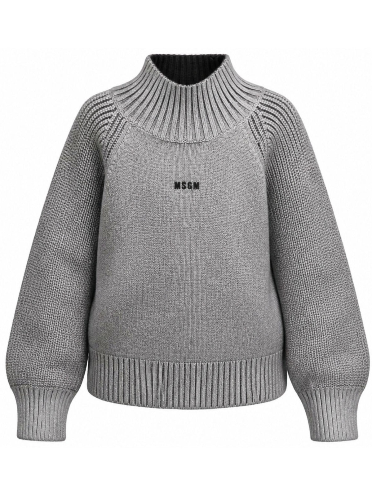 Maglione per bambina Msgm Kids grigio con logo ricamato sul davanti F6MSJGJP207 110 MSGM KIDS 