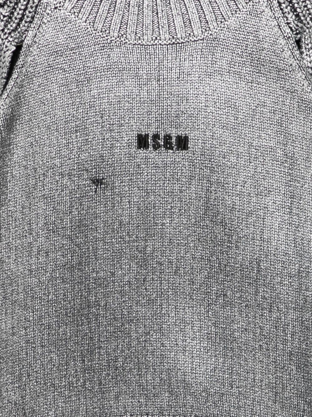 Maglione per bambina Msgm Kids grigio con logo ricamato sul davanti F6MSJGJP207 110 MSGM KIDS 