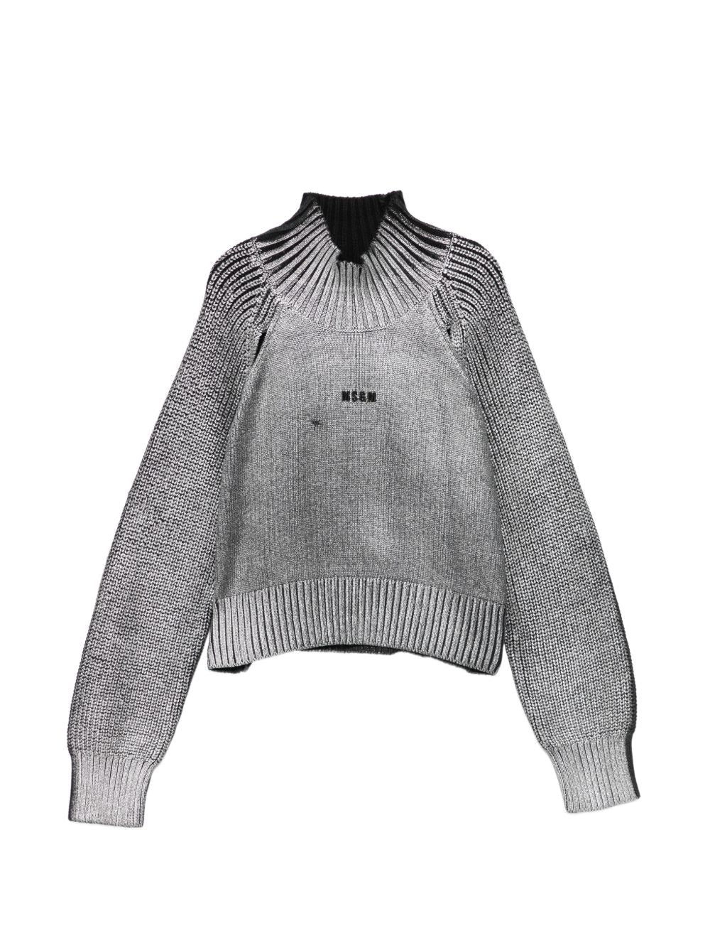 Maglione per bambina Msgm Kids grigio con logo ricamato sul davanti F6MSJGJP207 110 MSGM KIDS 