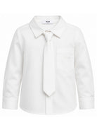 Camicia per bambina MSgm Kids bianca con cravatta e logo ricamato F6MSJGSI114 013 MSGM KIDS 