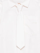 Camicia per bambina MSgm Kids bianca con cravatta e logo ricamato F6MSJGSI114 013 MSGM KIDS 