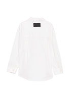 Camicia per bambina MSgm Kids bianca con cravatta e logo ricamato F6MSJGSI114 013 MSGM KIDS 
