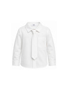 Camicia per bambina MSgm Kids bianca con cravatta e logo ricamato F6MSJGSI114 013 MSGM KIDS 