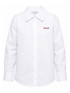 Camicia per bambina Msgm Kids bianca con colletto classico F6MSJGSI128 002 MSGM KIDS 