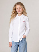 Camicia per bambina Msgm Kids bianca con colletto classico F6MSJGSI128 002 MSGM KIDS 