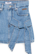 Gonna per bambina MSGM Kids azzurra con dettaglio con fiocco sul davanti F6MSJGSK049 126 MSGM KIDS 