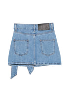 Gonna per bambina MSGM Kids azzurra con dettaglio con fiocco sul davanti F6MSJGSK049 126 MSGM KIDS 