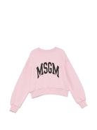 Felpa per bambina MSGM Kids rosa con stampa logo F6MSJGSW030 MS090 MSGM KIDS 