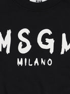 Felpa per bambina MSGM Kids nera con logo sul davanti F6MSJGSW047 110 MSGM KIDS 