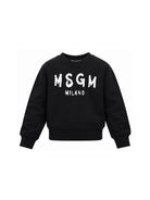 Felpa per bambina MSGM Kids nera con logo sul davanti F6MSJGSW047 110 MSGM KIDS 