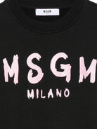 Felpa per bambina MSGM Kids nera con logo sul davanti F6MSJGSW047 MS092 MSGM KIDS 