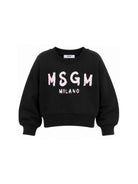 Felpa per bambina MSGM Kids nera con logo sul davanti F6MSJGSW047 MS092 MSGM KIDS 