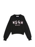 Felpa per bambina MSGM Kids nera con logo sul davanti F6MSJGSW047 MS092 MSGM KIDS 