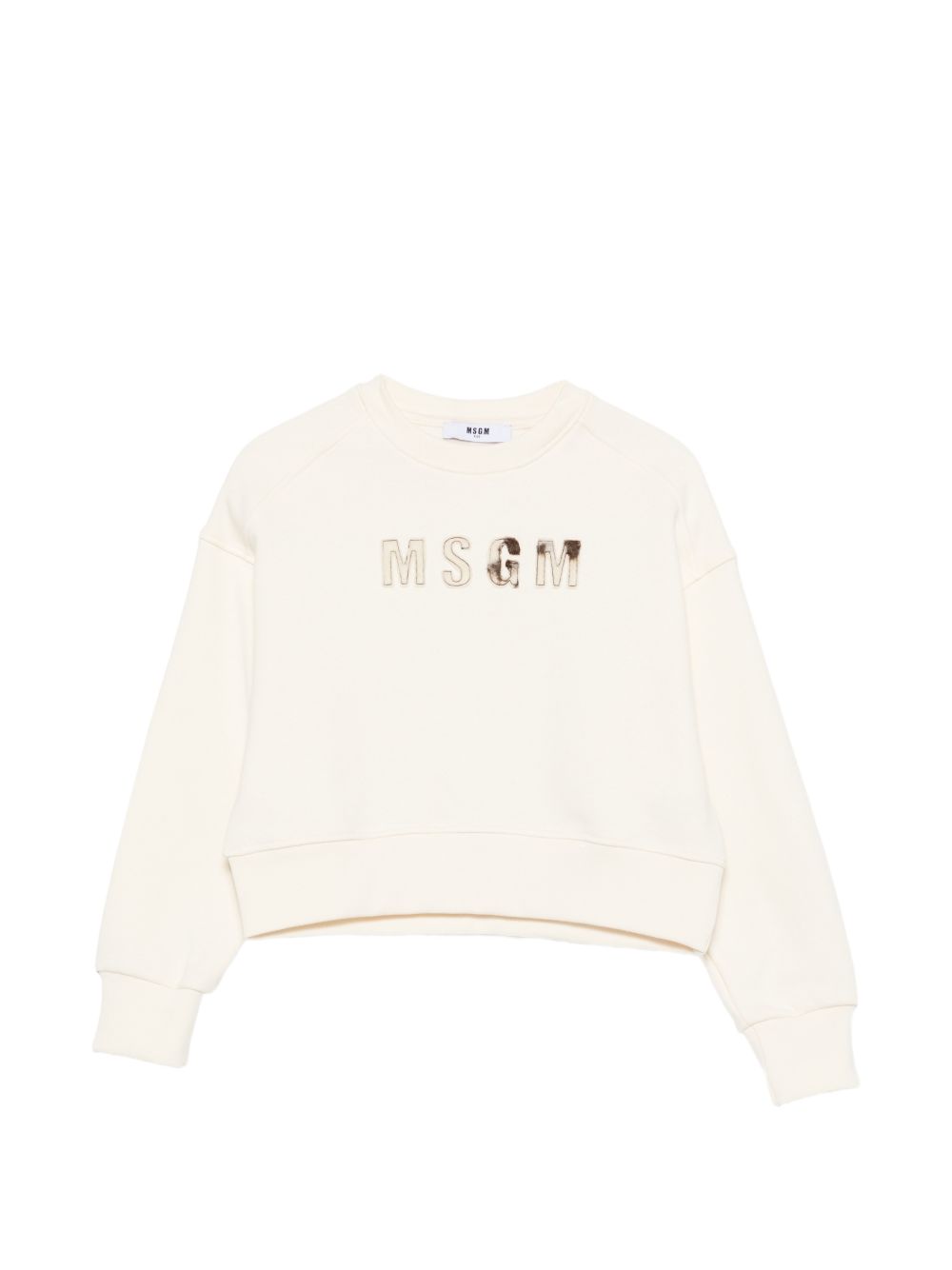 Felpa per bambina MSGM Kids beige con logo sul davanti F6MSJGSW068 013 MSGM KIDS 