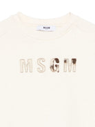 Felpa per bambina MSGM Kids beige con logo sul davanti F6MSJGSW068 013 MSGM KIDS 