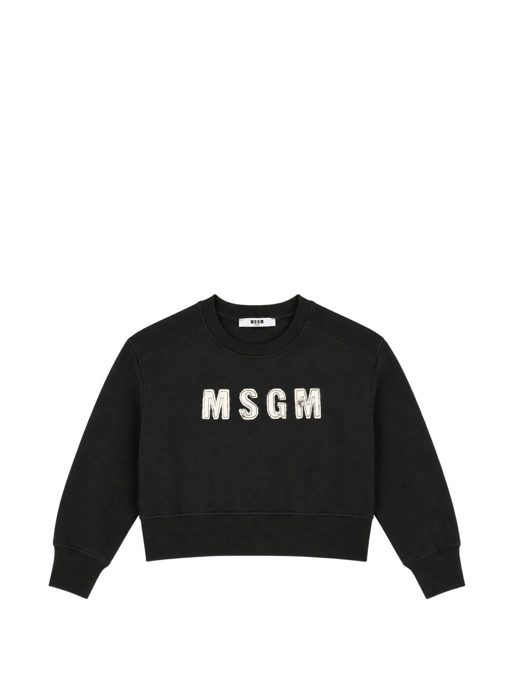 Felpa per bambina MSGM Kids nera con logo applicato F6MSJGSW068 110 MSGM KIDS 