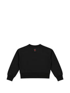 Felpa per bambina MSGM Kids nera con logo applicato F6MSJGSW068 110 MSGM KIDS 