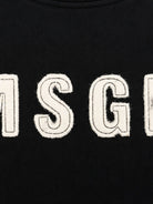 Felpa per bambina MSGM Kids nera con logo applicato F6MSJGSW068 110 MSGM KIDS 