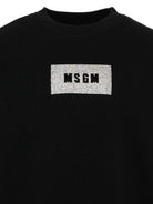 Felpa per bambina MSGM Kids nera con logo sul davanti F6MSJGSW208 110 MSGM KIDS 