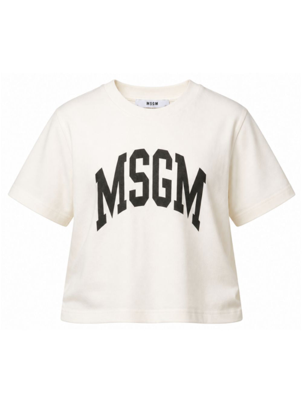 T-shirt per bambina MSGM Kids bianca con design crop F6MSJGTH042 013 MSGM KIDS 