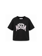 T-shirt per bambina MSGM Kids nera con stampa grafica F6MSJGTH042 110 MSGM KIDS 