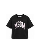 T-shirt per bambina MSGM Kids nera con stampa grafica F6MSJGTH042 110 MSGM KIDS 