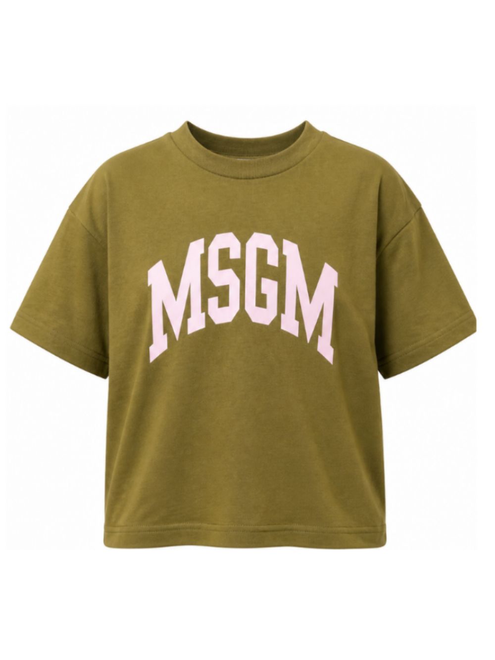 T-shirt per bambina MSGM Kids verde con design crop F6MSJGTH042 MS089 MSGM KIDS 