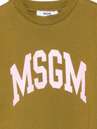 T-shirt per bambina MSGM Kids verde con design crop F6MSJGTH042 MS089 MSGM KIDS 