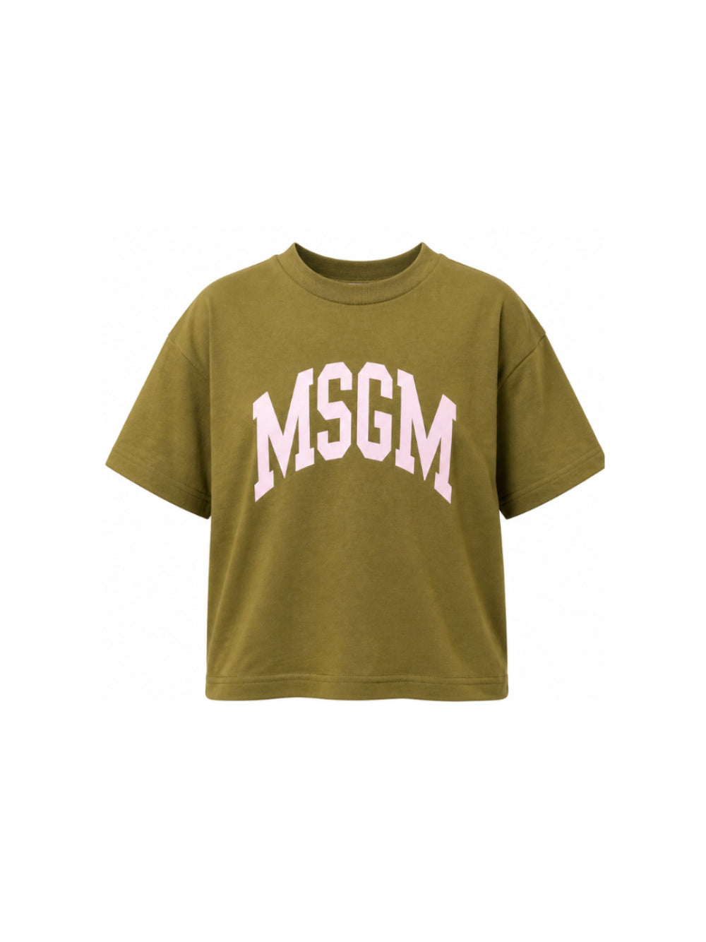 T-shirt per bambina MSGM Kids verde con design crop F6MSJGTH042 MS089 MSGM KIDS 