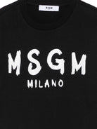 T-shirt per bambina MSGM Kids nera con stampa grafica logo F6MSJGTH046 110 MSGM KIDS 