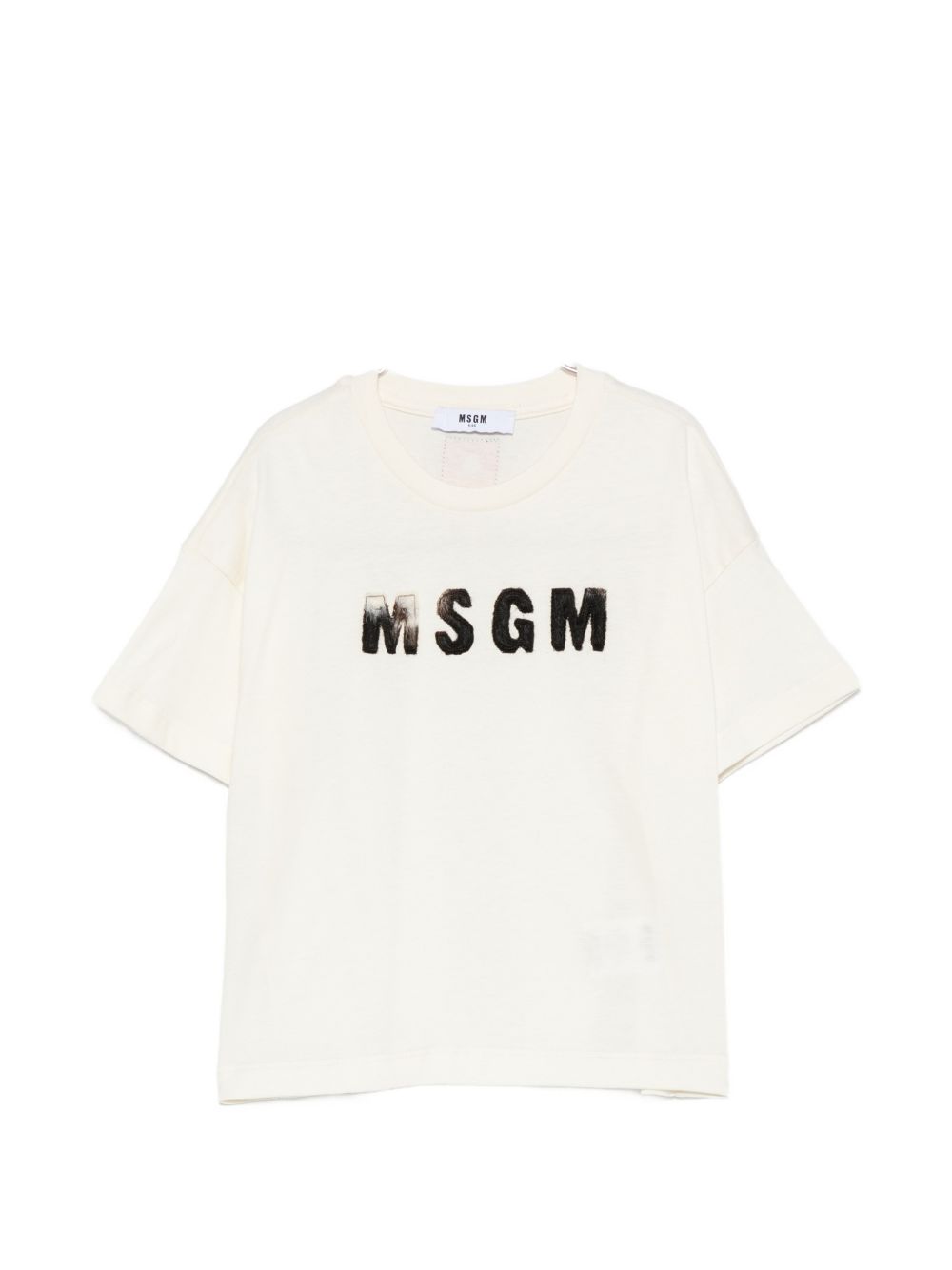 T-shirt per bambina MSGM Kids beige con patch logo F6MSJGTH067 013 MSGM KIDS 