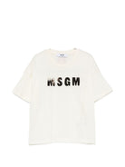T-shirt per bambina MSGM Kids beige con patch logo F6MSJGTH067 013 MSGM KIDS 