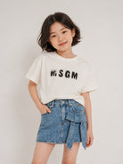 T-shirt per bambina MSGM Kids beige con patch logo F6MSJGTH067 013 MSGM KIDS 