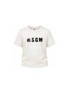 T-shirt per bambina MSGM Kids beige con patch logo F6MSJGTH067 013 MSGM KIDS 