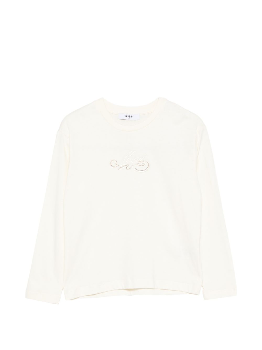 T-shirt per bambina MSGM Kids bianca avorio a maniche lunghe F6MSJGTH088 013 MSGM KIDS 