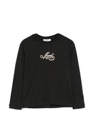 T-shirt per bambina MSGM Kids nero a maniche lunghe F6MSJGTH088 110 MSGM KIDS 