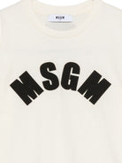 T-shirt per bambina MSGM Kids bianca con patch logo F6MSJGTH096 013/05 MSGM KIDS 