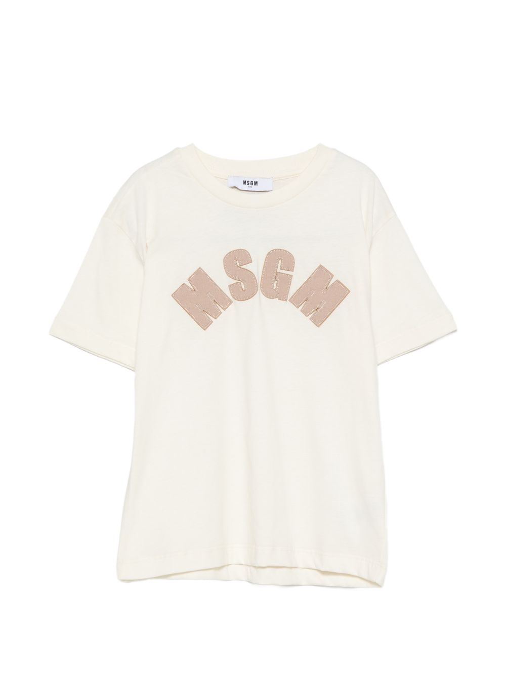 T-shirt per bambina MSGM Kids bianca con patch logo F6MSJGTH096 MS059 MSGM KIDS 