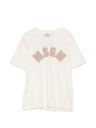 T-shirt per bambina MSGM Kids bianca con patch logo F6MSJGTH096 MS059 MSGM KIDS 