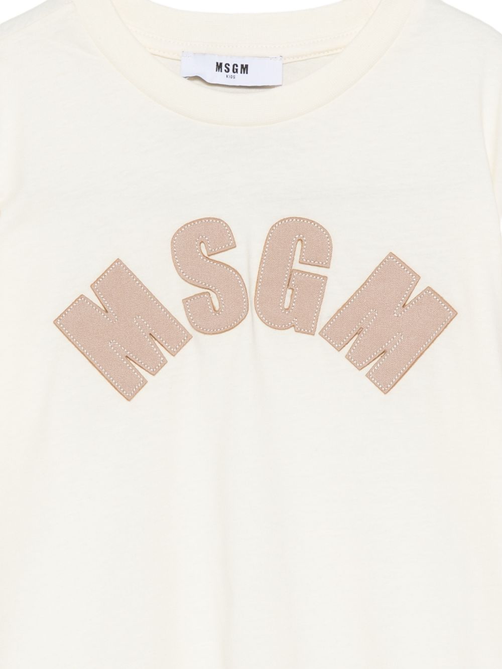 T-shirt per bambina MSGM Kids bianca con patch logo F6MSJGTH096 MS059 MSGM KIDS 