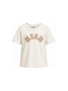 T-shirt per bambina MSGM Kids bianca con patch logo F6MSJGTH096 MS059 MSGM KIDS 