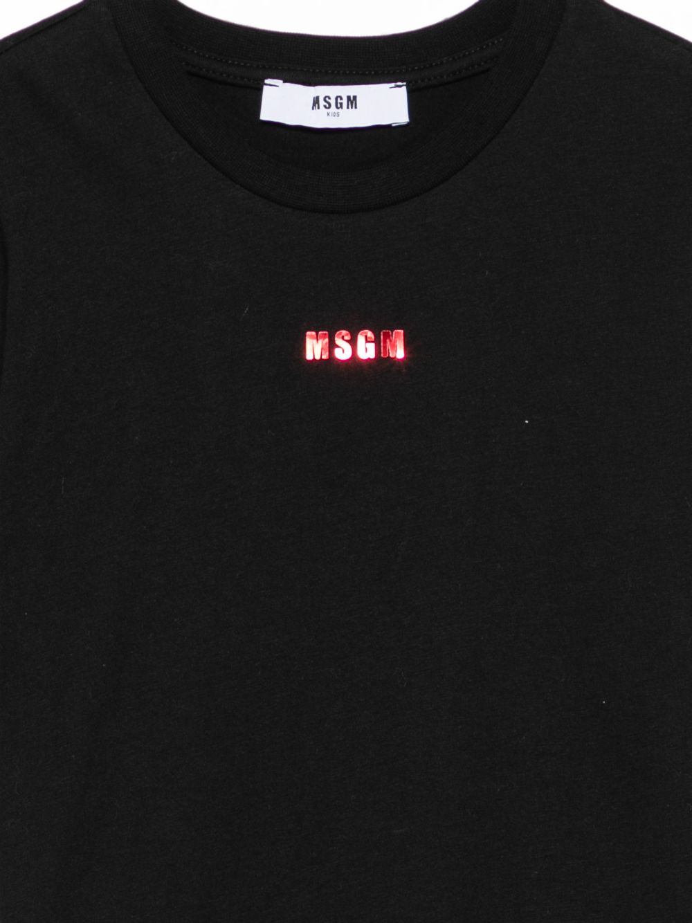 T-shirt per bambino MSGM Kids nera con logo sul davanti F6MSJGTH121 110 MSGM KIDS 