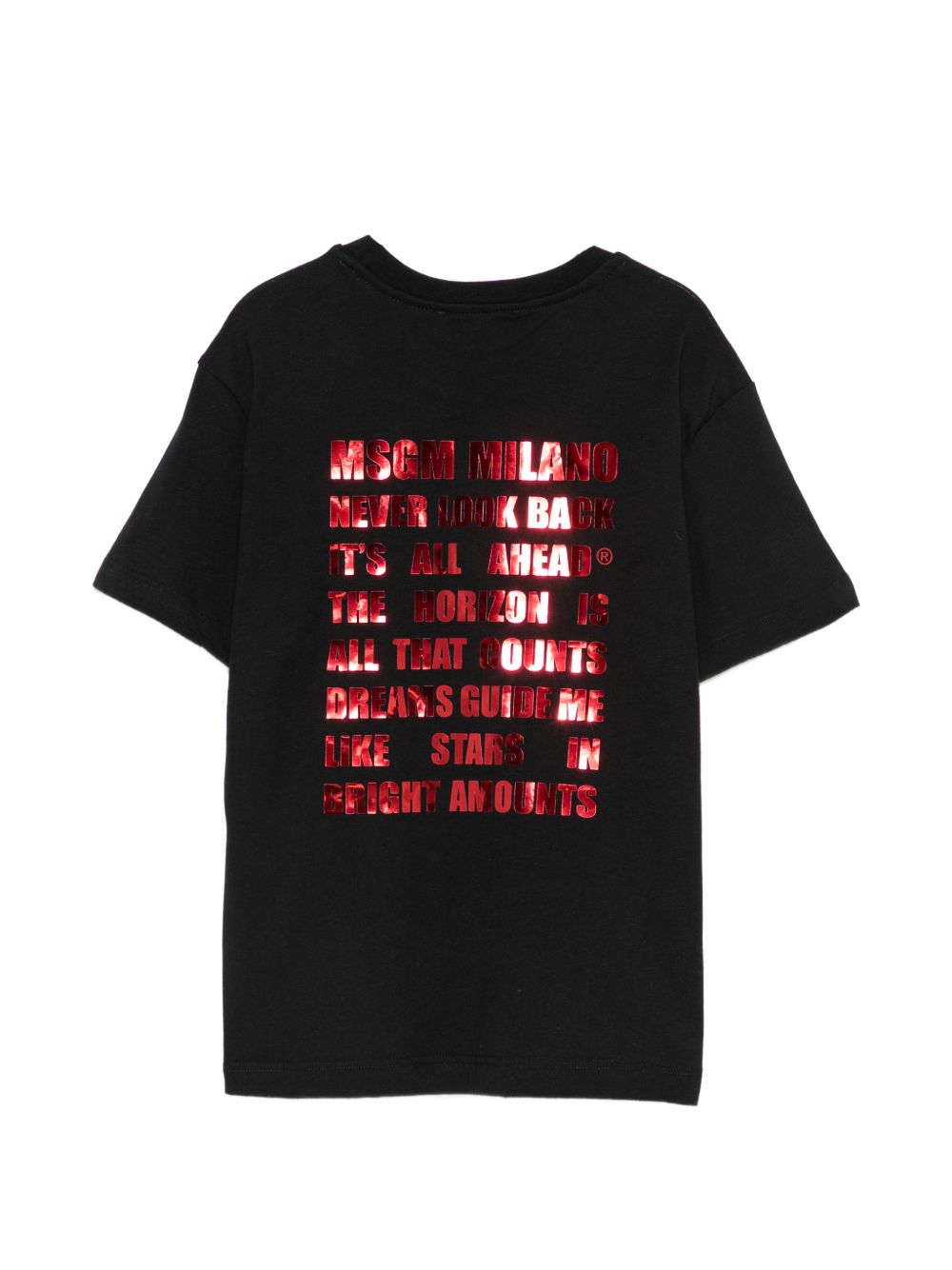 T-shirt per bambino MSGM Kids nera con logo sul davanti F6MSJGTH121 110 MSGM KIDS 