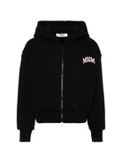 Felpa per bambina MSGM Kids nera con logo sul davanti F6MSJGZH032 110 MSGM KIDS 