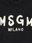 Felpa per bambino MSGM Kids nera con logo sul davanti F6MSJUHS011 110 MSGM KIDS 