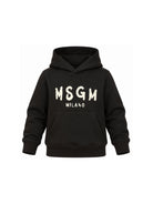 Felpa per bambino MSGM Kids nera con logo sul davanti F6MSJUHS011 943 MSGM KIDS 