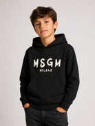 Felpa per bambino MSGM Kids nera con logo sul davanti F6MSJUHS011 943 MSGM KIDS 