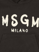 Felpa per bambino MSGM Kids nera con logo sul davanti F6MSJUHS011 943 MSGM KIDS 